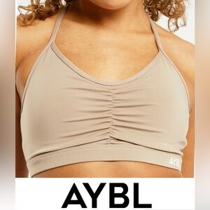 AYBL Women’s Sz M Mocha Essential Ruched‎ Sports Bra
